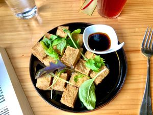 Fried Tofu. Served warm.  at DACO in Kaohsiung