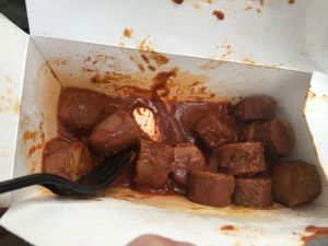 Vegan currywurst at Herman ze German - Soho in London