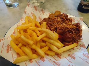 'monster' currywurst at Herman ze German - Soho in London