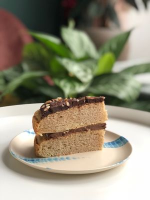 Vegan coffee mouse cake (best cake I’ve ever had!)  at Willem-Pie Bakery in Amsterdam