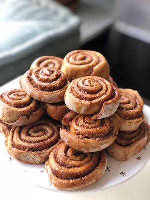 Vegan, gluten “free” and refined sugar free cinnamon rolls! at Willem-Pie Bakery in Amsterdam