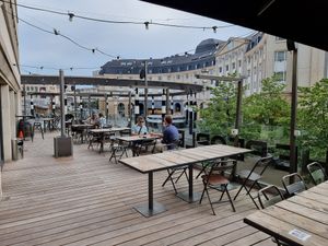 Outdoor terrace at BrewDog in Brussels