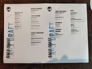 The beer menu as of 28/06/2021 at BrewDog in Brussels