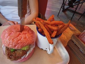 Seitan burger at BrewDog in Brussels