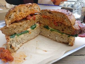 Hail seitan burger at BrewDog in Brussels