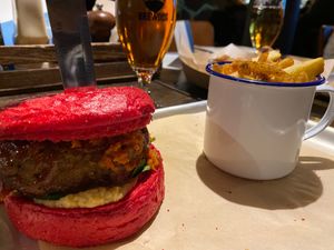 Hail Seitan, the worst vegan burger! at BrewDog in Brussels