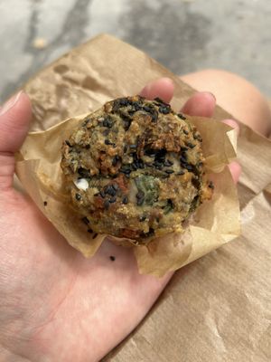 Greek Tomato Muffin (vegan feta, tomato, spinach…)  at Wild & The Moon - Amelot in Paris
