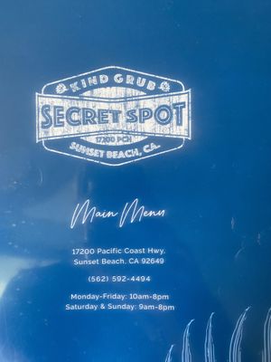 Huge menu! I can’t wait to go back for a breakfast burrito!   at The Secret Spot in Huntington Beach