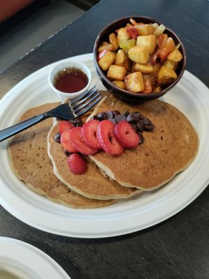 Vegan pancakes at The Secret Spot in Huntington Beach