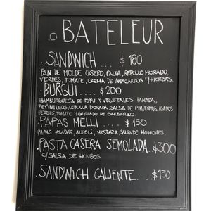 Menu board at Bateleur in Montevideo