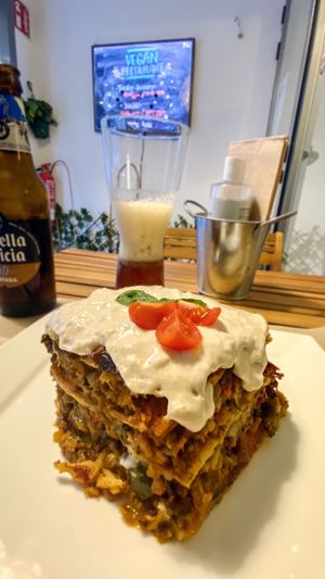 The legendary lasagna  at Sabores de Sandra in Mallorca