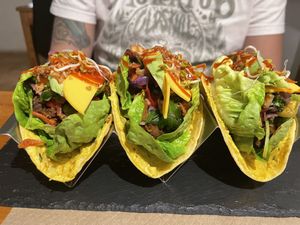 Taco’s with a lot of filling  at Sabores de Sandra in Mallorca