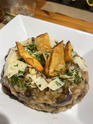 Broccoli and mushroom risotto   at Sabores de Sandra in Mallorca