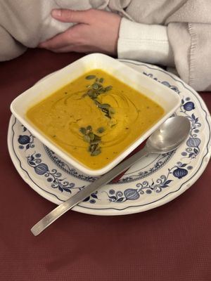 Soup of the week (pumpkin)  at Sabores de Sandra in Mallorca
