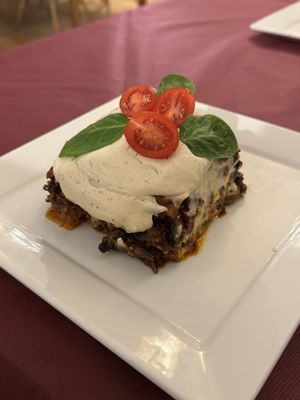 Sandras famous lasagnaa  at Sabores de Sandra in Mallorca