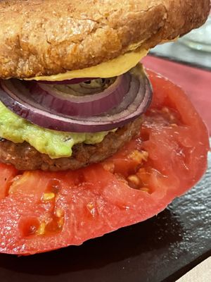 All vegan burger  at Sabores de Sandra in Mallorca