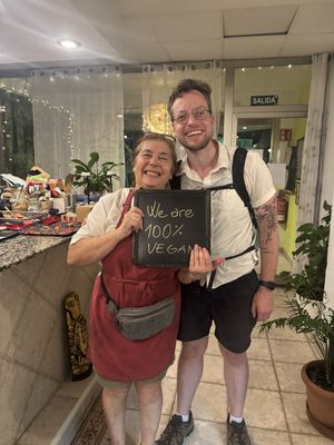 With Sandra, the owner and chef!  at Sabores de Sandra in Mallorca