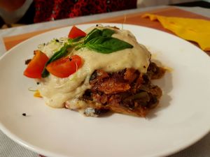 Lasagna at Sabores de Sandra in Mallorca