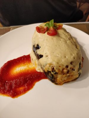 This eggplant was so delicious! at Sabores de Sandra in Mallorca