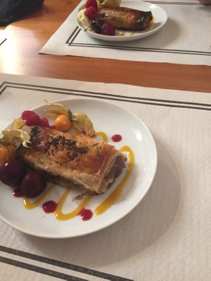 Apple strudel- yum!  at Sabores de Sandra in Mallorca