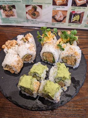 Iki combo at Sushi Roll Double Quotation IKI in Osaka