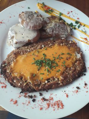 Milanesa de seitan at La Temeraria in Montevideo