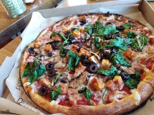 Delish vegan pizza ! at Blaze Pizza in Tracy