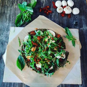 Raw Vegan pizza!! at Rawlicious in Macau