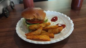 Veggie burger at Desi Firangi in Central Singapore