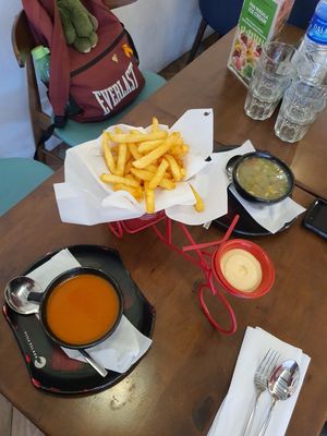 Soups and fries at Desi Firangi in Central Singapore