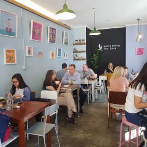 Inside there is a art gallery thatchange every month and half.. 10% of the sales goes to charity! :) at Something for Jess in Chippendale