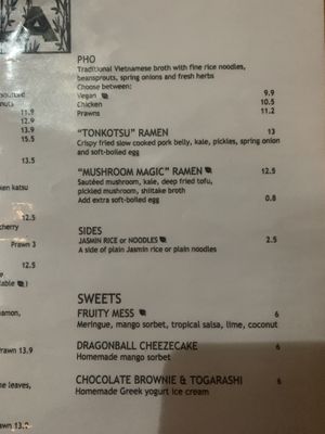 Soups, sides & desserts  at Gorilla in Lagos