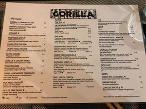 MENU : Leaf is Vegan  at Gorilla in Lagos
