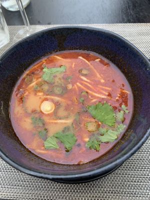 Coconut soup without prawns   at Gorilla in Lagos