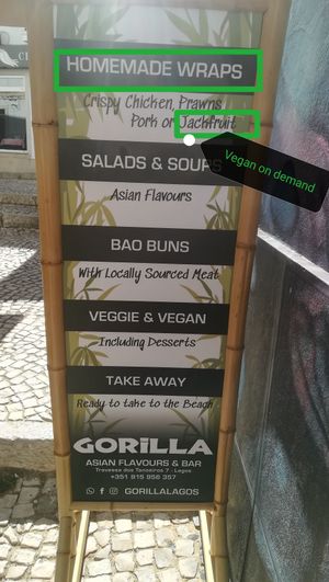 Outside menu at Gorilla in Lagos