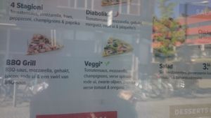 Only veggie visible at Domino's Pizza in Leuven