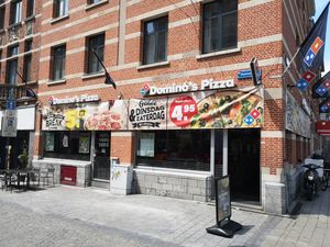 Outside at Domino's Pizza in Leuven