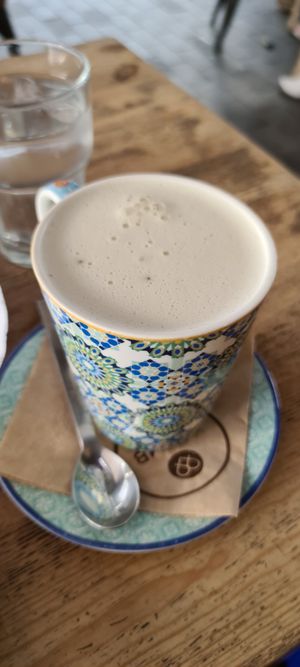 Supposed to be matcha latte (tasted like 🍌) at Crumb in Crete