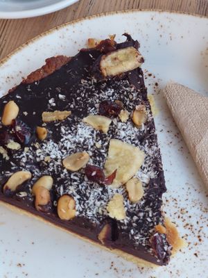 Bitter Choco Vegan Tart at Crumb in Crete