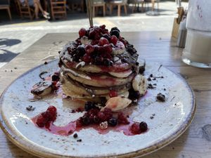 Pancakes (vegan) at Crumb in Crete