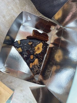 Chocolate cake at Crumb in Crete