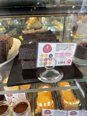 Raw Tahini Brownie at Crumb in Crete