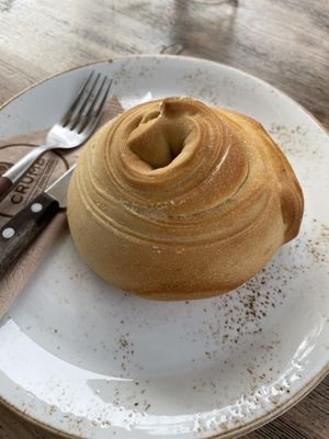 Pastry filled with a cream of hazelnuts, almonds and peanuts - Crumb, Heraklion, Greece  at Crumb in Crete