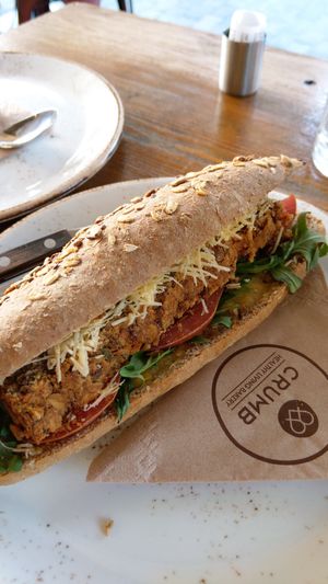 Falafel sandwich at Crumb in Crete