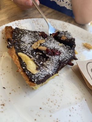 Vegan chocolate tart  at Crumb in Crete