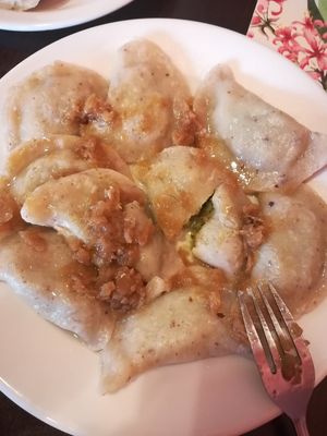 Pierogi with broccoli at Pierogowy Raj in Krakow
