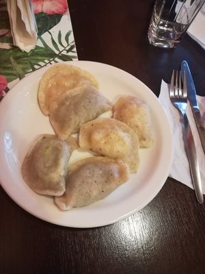 Different vegan pierogis at Pierogowy Raj in Krakow