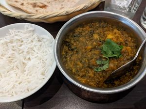 Sag aloo at Khushis in Livingston