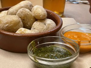 Papas arrugadas  at TxuKrut Bar in Bilbao