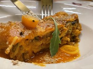 Lasaña  at TxuKrut Bar in Bilbao